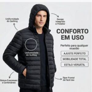 Jaqueta Masculina Puffer Corta Vento Bobojaco De Frio