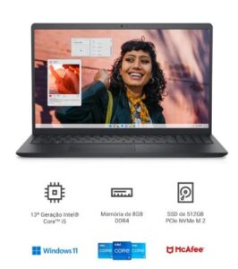 Notebook Dell Inspiron 8gb 512gb W11 Preto