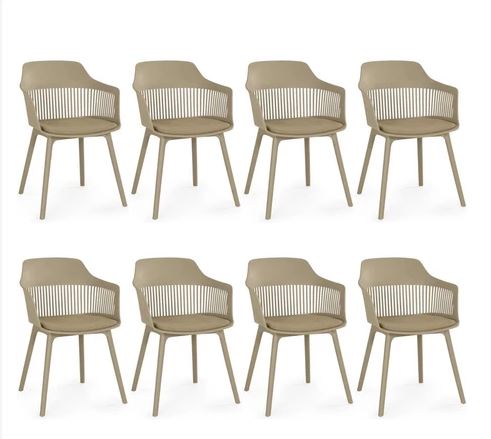 chat aquela imagem de vendas para Cadeiras Kit 8 Cadeiras de Jantar Estofada Marcela, imagem grande colorida, destaque oferta mas não ponha preço, use gatilhos, induza a compra, call action e chamada de ação 