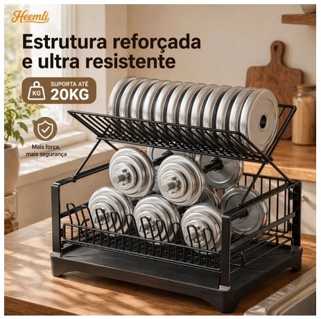 Escorredor de Louça Dobrável Organizador de Cozinha