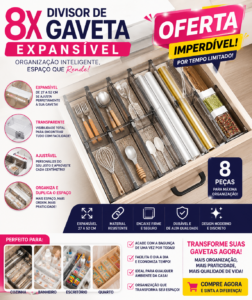 8x Divisor de Gaveta Expansível Transparente Ajustável