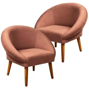 Jogo 2 Poltronas Confortável Elegante em Veludo Reforçado