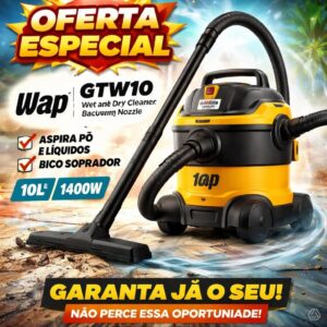 Aspirador de Pó e Água GTW10 com Bocal de Sopro 10 Litros