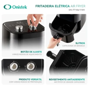 Fritadeira Elétrica Air Fryer 3L Sem Óleo