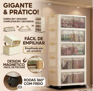 20 Produtos Escondidos Alta Conversão 2 Caixa Organizadora armário organizador multiuso Empilhavel